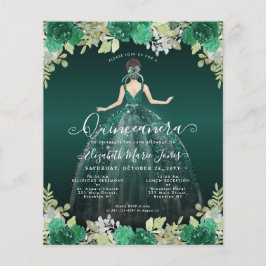 Budget Floral Green BILINGUAL Spanisch Quinceanera