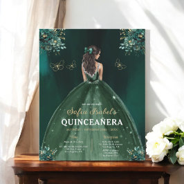 Budget Floral Green Bilingual Spanish Quinceanera