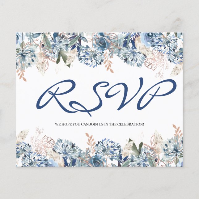 BUDGET/FLORAL & GREENERY RSVP Card-Flyer. Flyer (Vorne)