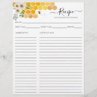 Budget Floral Honeycomb Bumblebee Rezeptkarte