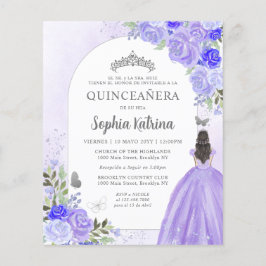 Budget Floral Lila BILINGUAL Spanisch Quinceanera