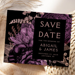 Budget Floral Lila Rose Gold Save the Date