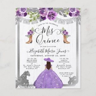 Budget Floral Lila Silver Charra Quinceanera