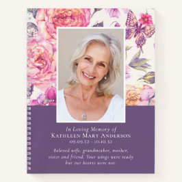 BUDGET Floral Peony Funerorial Gästebuch Notizbuch