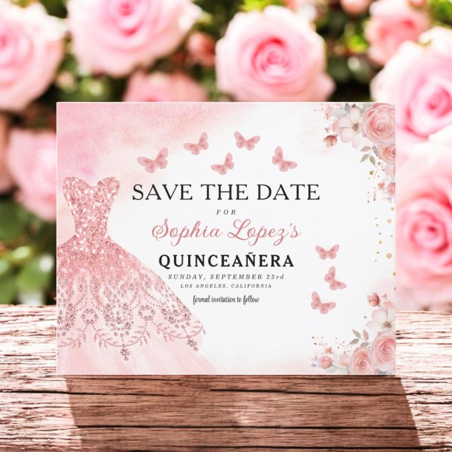Budget Floral Pink Princess Birthday Quinceanera (Von Creator hochgeladen)