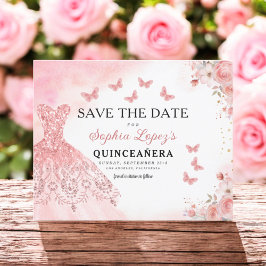 Budget Floral Pink Princess Birthday Quinceanera Flyer