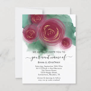 Budget Floral QR Rose Gold Marsala White