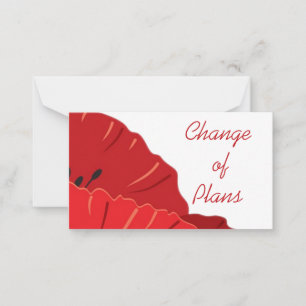 Budget.Floral.Red Poppy. Änderung der Pläne Note C Mitteilungskarte