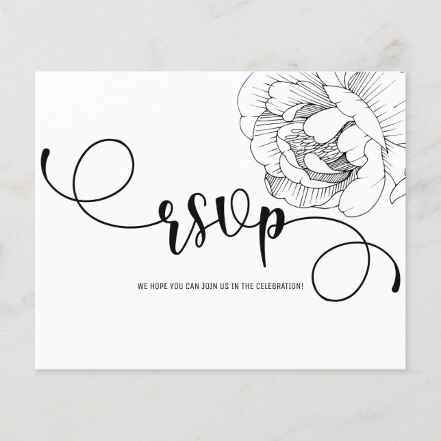 Budget Floral/RSVP card. Flyer (Vorne)