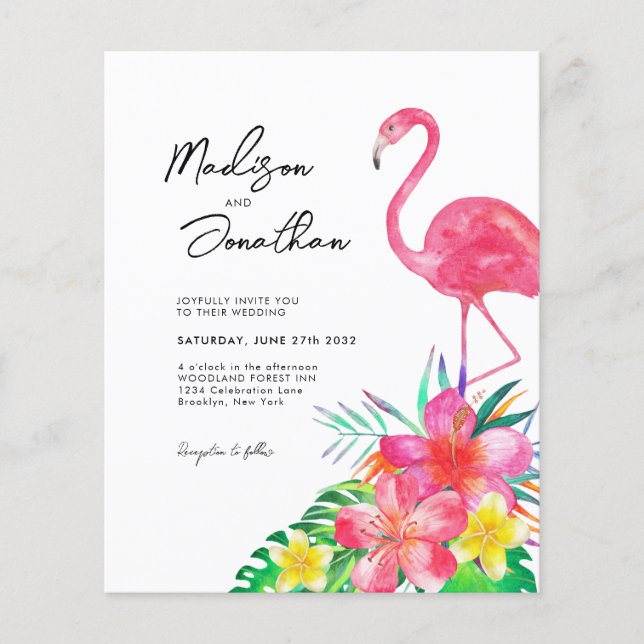 BUDGET Floral Tropical Paradise Flamingo Wedding (Vorderseite)