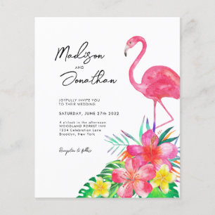 BUDGET Floral Tropical Paradise Flamingo Wedding