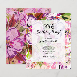 Budget Floral Watercolor Geburtstagsparty Einladun