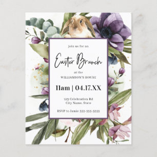 Budget Floral Watercolor Kaninchen Osterfeier Einl