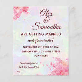 Budget Floral Watercolor Wedding RSVP & Einladung Flyer