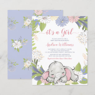 Budget Floral Wreath Elephant Girl Baby Dusche