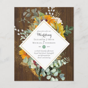 BUDGET Florale Hochzeitseinladungen Lila Orange Flyer
