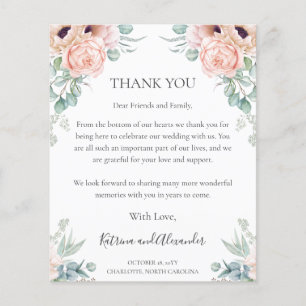 BUDGET Florale Hochzeitsempfangs-Dankeskarten