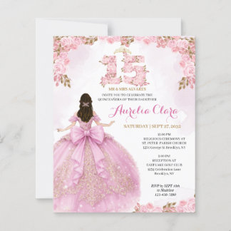 BUDGET Florales Blush-Kleid Coquette Quinceanera