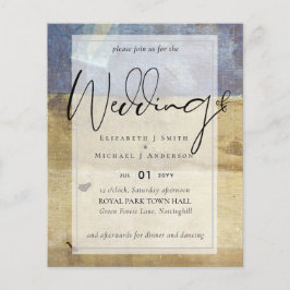 BUDGET Flyer Paper Navy Wedite Einladung Urban