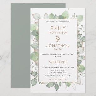 Budget Foliage Gold Sage Hochzeit Größere Einladun