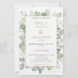 Budget Foliage Gold Sage Hochzeit Größere Einladun