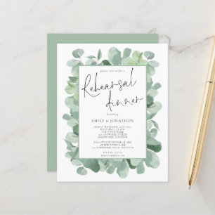 Budget Foliage Hochzeit Probe Dinner Einladung