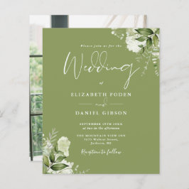 Budget Foliage Moss Green Foto Einladung