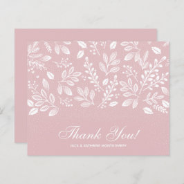 Budget Foliage White Script Dusty Rose Danke