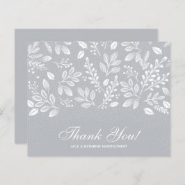 Budget Foliage White Script Gray Vielen Dank