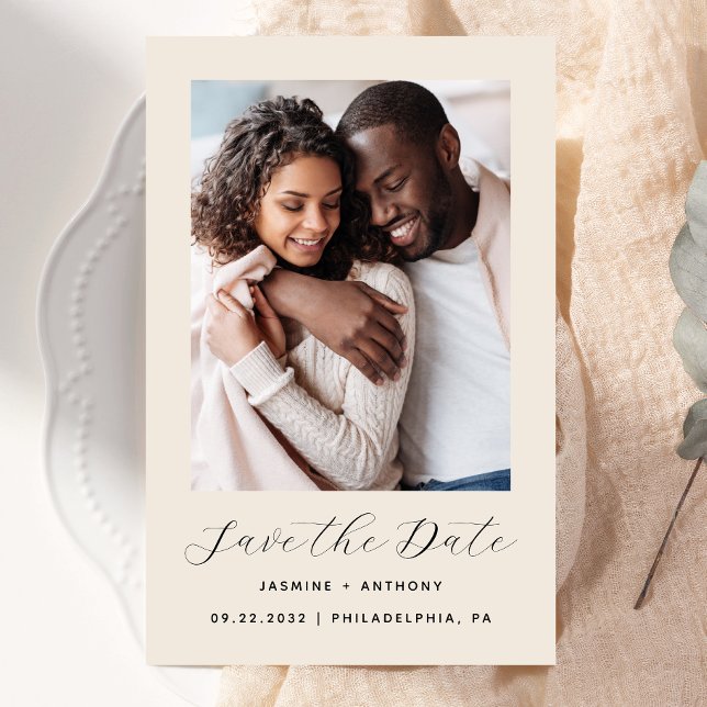 Budget Foto Beige Save the Date (Von Creator hochgeladen)