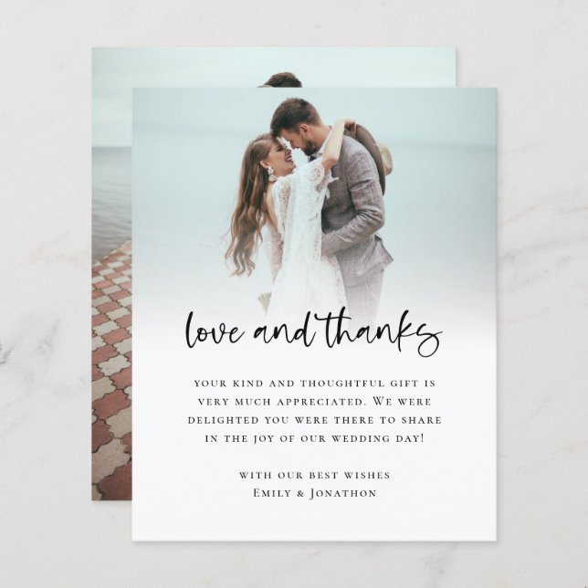 Budget Foto Bold Script Wedding Liebe Dank (Vorne/Hinten)