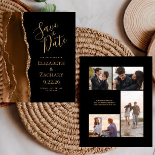 Budget Foto Braun Gold Achat Schwarz Save the Date