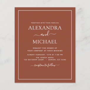 Budget Foto Burnt Orange Terracotta Boho Wedding Flyer