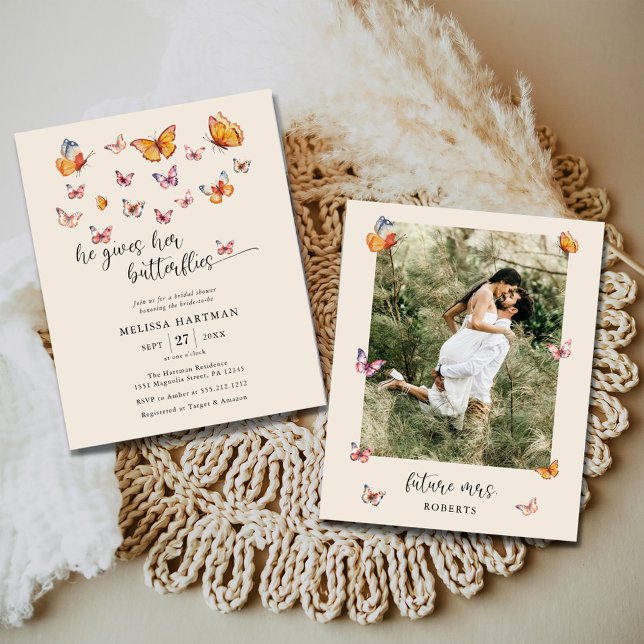 Budget Foto Butterflies Bridal Dusche Einladung Flyer (Von Creator hochgeladen)