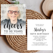 Budget Foto Cheers Black Script 90. Geburtstag