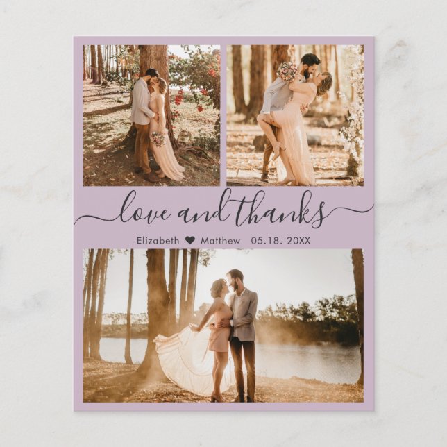 Budget Foto Collage Lilac Wedding Vielen Dank Flye Flyer (Vorne)