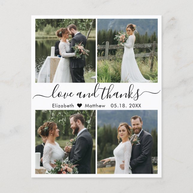 Budget Foto Collage Script Hochzeit Vielen Dank (Vorderseite)