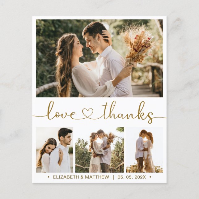 Budget Foto Collage Wedding Vielen Dank Flyer (Vorne)