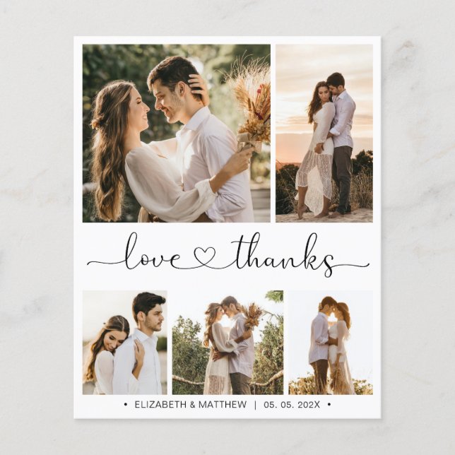 Budget Foto Collage Wedding Vielen Dank Flyer (Vorne)