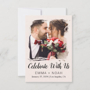Budget Foto Cream Hochzeit Dankeskarte