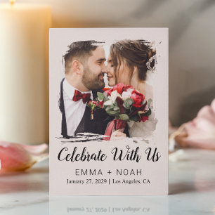 Budget Foto Cream Hochzeit Dankeskarte