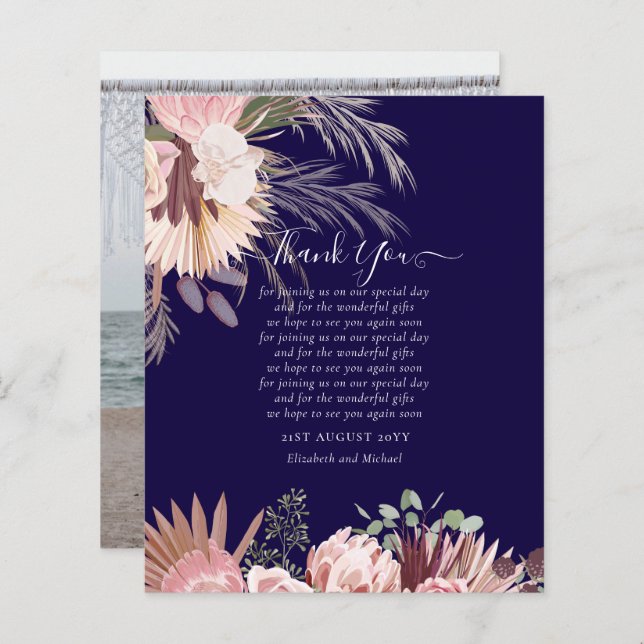 BUDGET-Foto Danke, dass Sie Karte Pampas Grass Hoc (Vorne/Hinten)