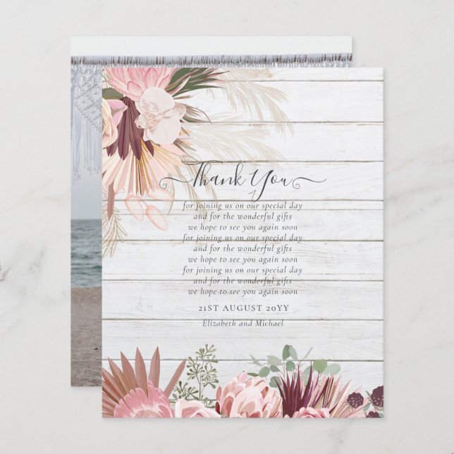 BUDGET-Foto Danke, dass Sie Karte Pampas Grass Hoc (Vorne/Hinten)