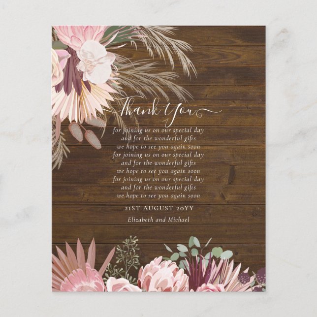 BUDGET-Foto Danke, dass Sie Karte Pampas Grass Hoc (Vorne)