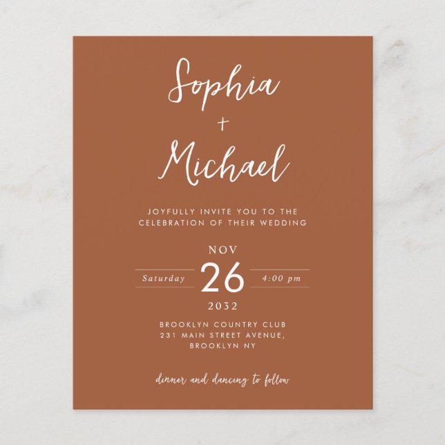 Budget Foto Details QR Website Terracotta Wedding (Vorderseite)