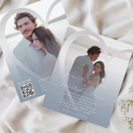 Budget Foto Dusty Blue & Silver Heart QR Wedding