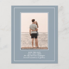 Budget Foto Dusty Blue Wedding rettet Termine Flyer