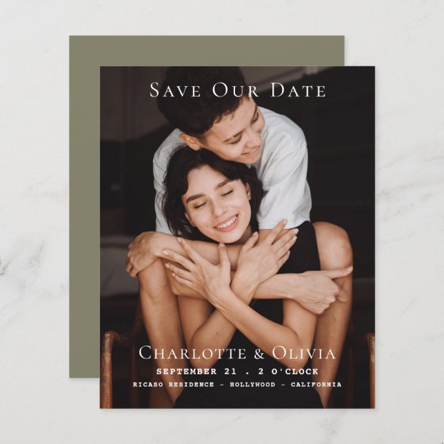 BUDGET-Foto Einfache Save the Date Hochzeit (Vorne/Hinten)
