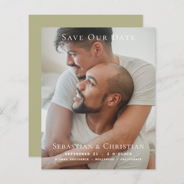 BUDGET-Foto Einfache Save the Date Hochzeit (Vorne/Hinten)