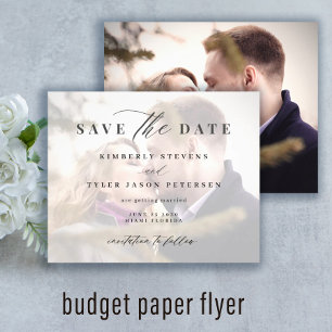 Budget Foto elegante Schrift Hochzeit Save-the-Dat Flyer